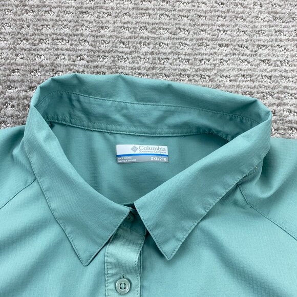 Columbia Sportswear Company Button Down Shirt Women XXL Green Hiking Outdoor - Picture 3 of 8
